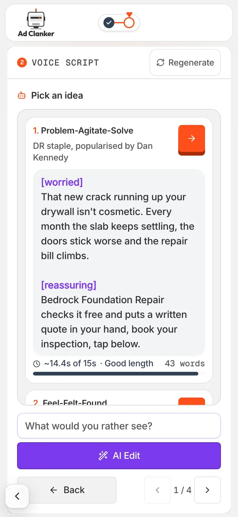 Foundation ad ideas on a phone